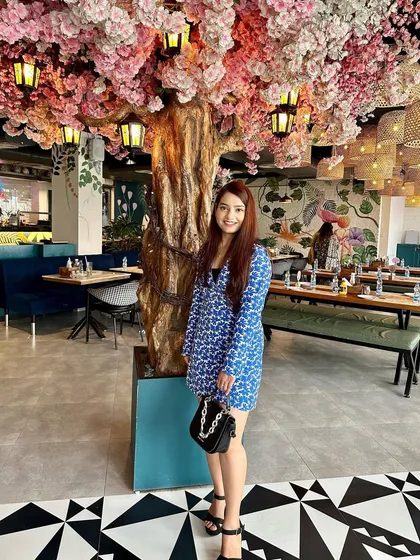A happy photo from a lunch date.