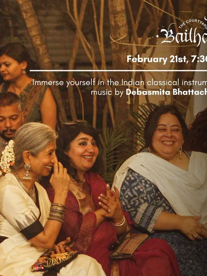 Smiles and shared moments in the audience during a sarod recital. It’s wonderful to see friends and music lovers come together to enjoy Indian classical music.