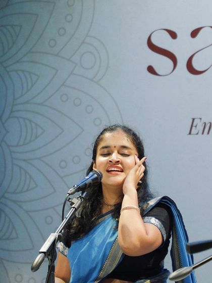 Another angle from the Sangamam concert, highlighting the beautiful stage decor and the focus of the artists.