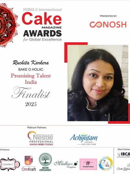 I was so thrilled and grateful to be named a Finalist for the 'Promising Talent - India' category at the India & International Cake Magazine Awards. It's a joy to have my passion for baking recognized on such a wonderful platform.