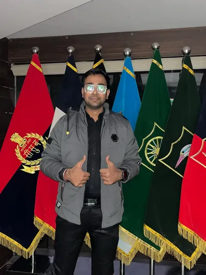 A proud moment at the Officers' Institute after a show for the Indian Army.