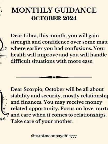 Dear Libra, this month you will gain strength and confidence over a matter where you previously had confusion. Your health will improve, and you will handle difficult situations with more ease.