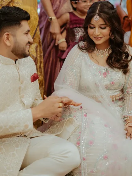 A candid moment during the ring ceremony.