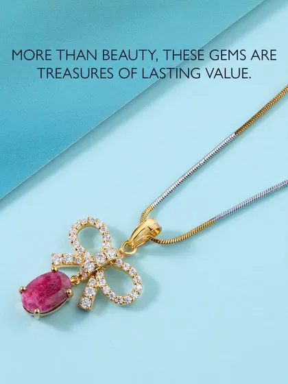 More than beauty, these gems are treasures of lasting value. This ruby and diamond bow pendant is not just a pretty accessory; it is an investment in timeless elegance.