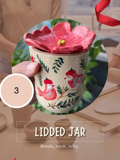 Another festive idea: create a beautiful lidded jar. You can paint it with any design you like.
