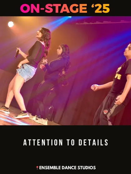 Attention to detail is everything. An instructor fine-tuning a student's movement during a rehearsal to ensure perfect execution.