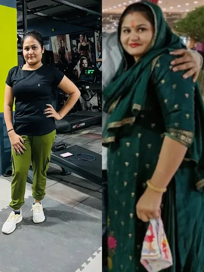 This before and after picture showcases a client's amazing weight loss journey. Her dedication to the program led to a complete body transformation and a healthier, more confident self.