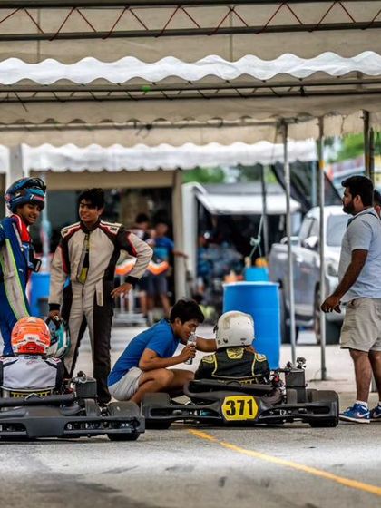 The pit area at the RMC Asia Trophy, with our team preparing for the race.