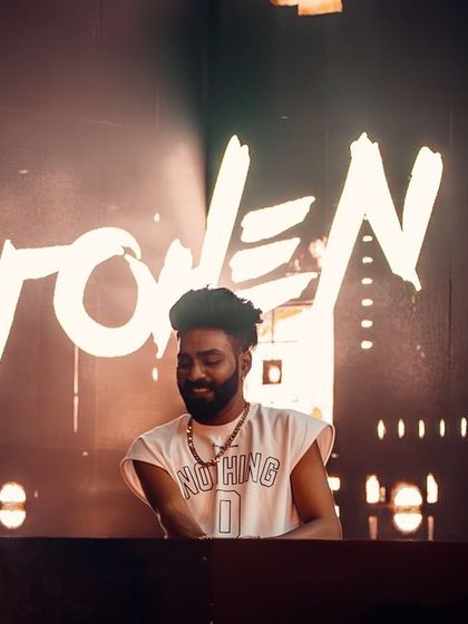 A happy moment behind the decks at FLO, enjoying the vibe.