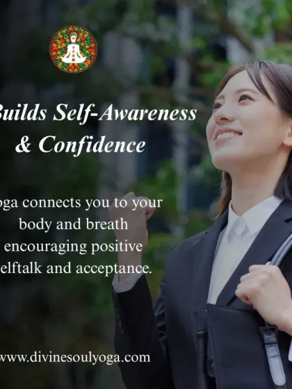 Yoga builds self-awareness and confidence. It connects you to your body and breath, encouraging positive self-talk and acceptance.