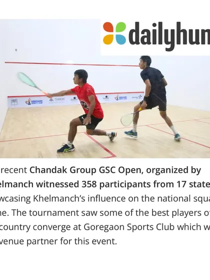 Our Chandak Group GSC Open, featured in Dailyhunt, brought together 358 players from 17 states, showcasing our influence on the national squash scene.