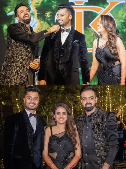 It's a blessing when clients become family. Here I am with a wonderful couple whose engagement and pre-wedding functions I hosted a year apart.