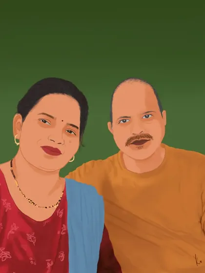 A custom digital portrait I created for a client. I can turn your favorite couple photo into a special piece of art like this.