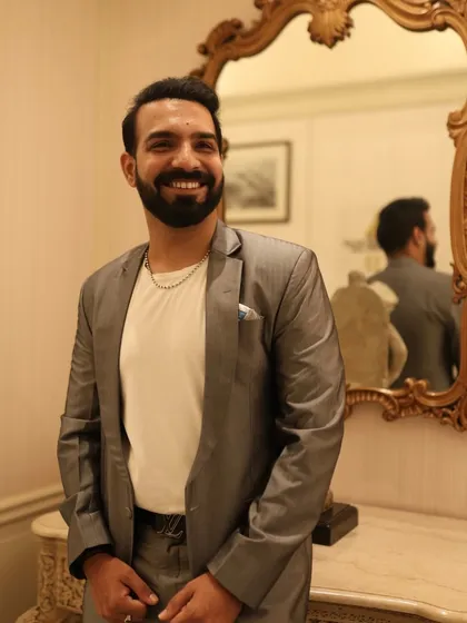 Unleashing the beatmaker within. A few shots in a classic grey suit before a gig at the iconic Taj Mahal Palace.