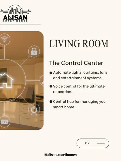 The living room is the control center of your smart home. Here, you can automate lights, curtains, fans, and entertainment systems, using voice control for ultimate relaxation and creating scenes for any occasion.