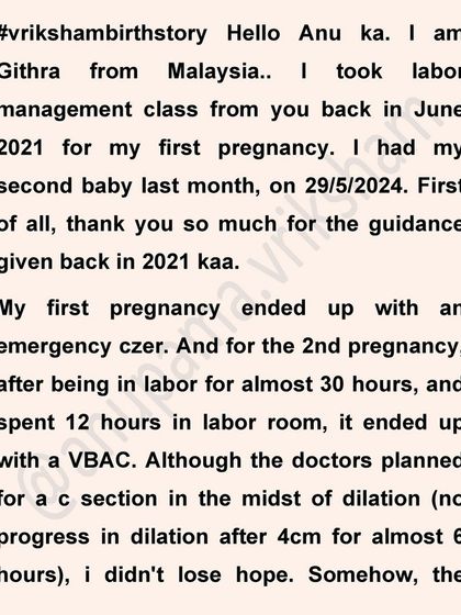 This mother from Malaysia shares her VBAC story after her first pregnancy ended in an emergency C-section. Her determination paid off, even when doctors were considering another C-section.