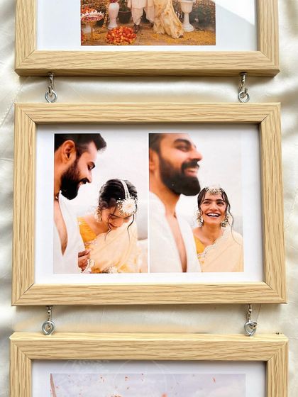 A close-up of the middle frame in the hanging set, showing the beautiful, candid moments you can capture.
