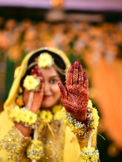 One hand forward to showcase the beautiful back-of-hand stain. The colour is even and deep, just as it should be.