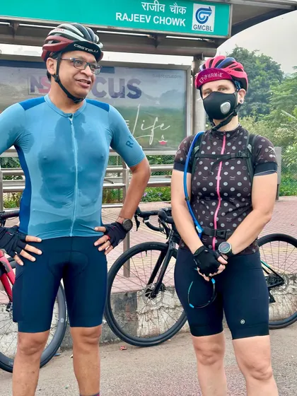 A post-ride chat between two members. These moments of connection are what our community is built on.