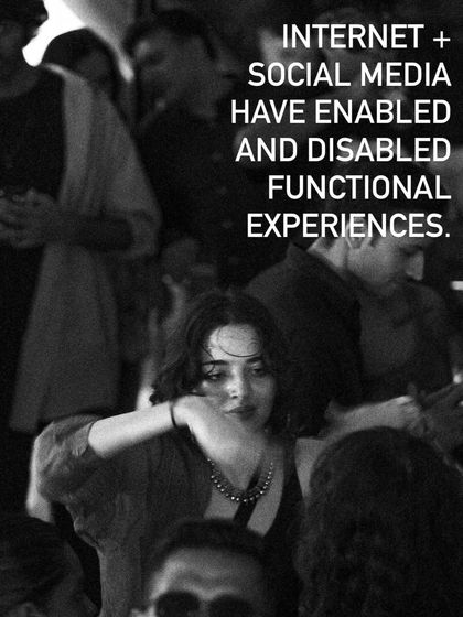 A dancer lost in the music, illustrating the idea that we aim for functional, real-life experiences over social media moments. It's about being present on the dancefloor.