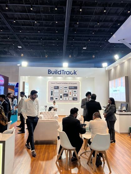 Another wide shot of our popular booth at the Smart Home Expo. We were proud to be a central destination for anyone interested in smart automation.