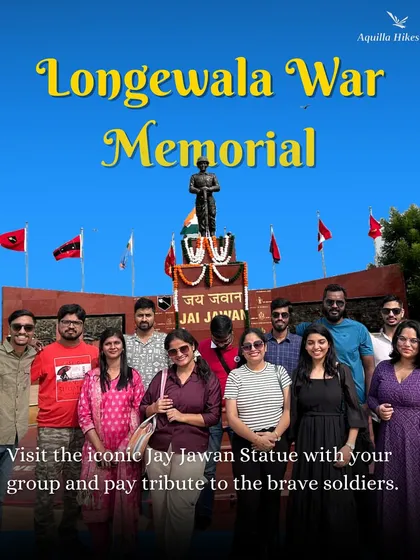 Visit the iconic Longewala War Memorial with your group and pay tribute to the brave soldiers who fought for our country.
