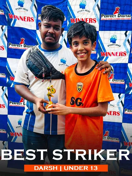 Darsh, our Under 13 goal machine, awarded Best Striker. His clinical finishing made all the difference.