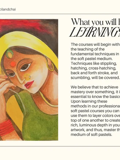 Our soft pastel courses cover fundamental techniques like stippling, hatching, and layering to help you create rich, luminous depth in your artwork, like in this traditional portrait.