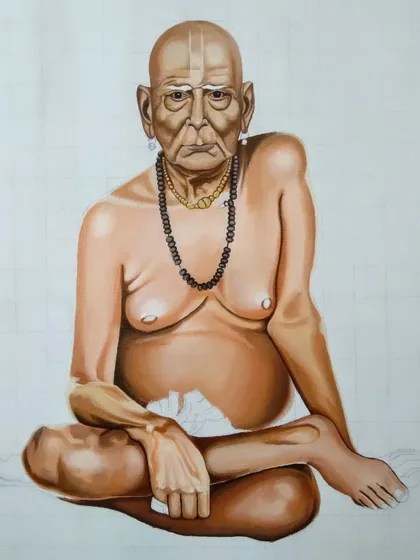 The painting is nearing completion. Here, I'm rendering the lower body and the seated posture, ensuring the anatomy and shading are consistent with the rest of the piece.