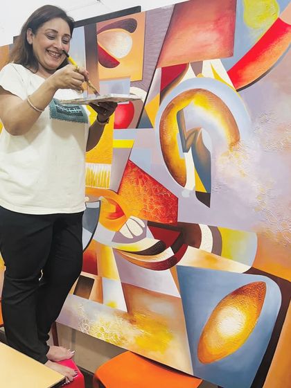 The final touches are always applied with care and happiness. It is this passion that I believe truly brings a commissioned painting to life, making it more than just decor but a piece of art with a soul.