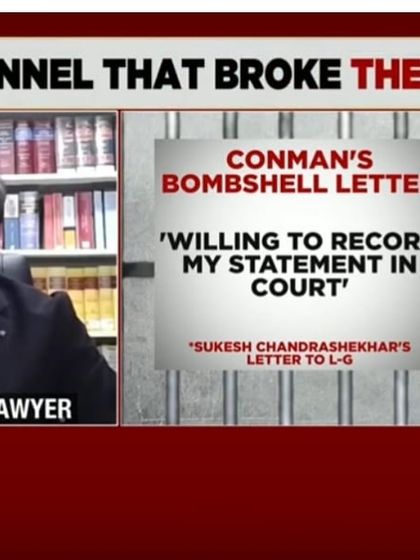 A cropped image from my appearance on India Today, focusing on the "Conman's Bombshell Letter" and its legal implications.