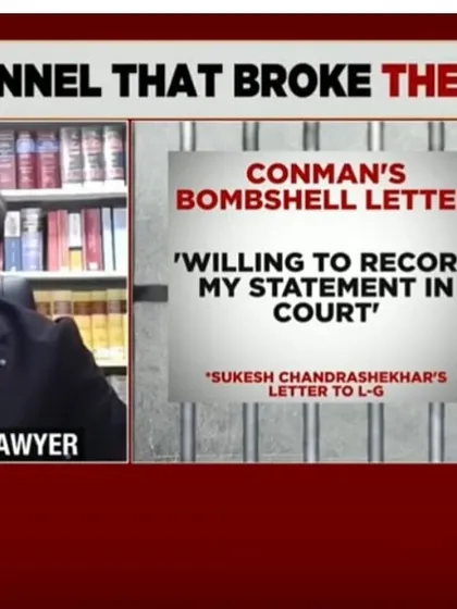 A cropped image from my appearance on India Today, focusing on the "Conman's Bombshell Letter" and its legal implications.