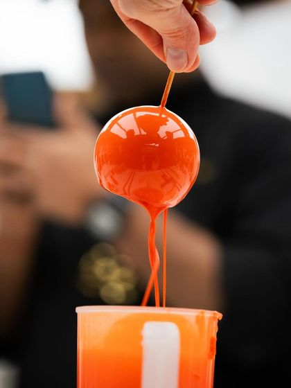 A duplicate shot of the stunning mirror glaze, emphasizing the technique and visual appeal.