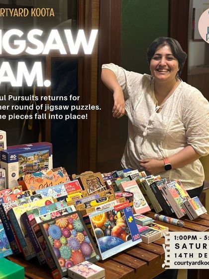 A promotional graphic for a Jigsaw Jam, part of our December events calendar.