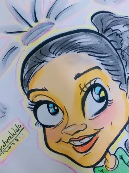 I also offer full-color caricatures. Adding color makes the portrait pop and brings an extra layer of fun and vibrancy to the final artwork.