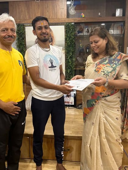 A member of the "Early Risers" team receives his award. We celebrate dedication at every level.