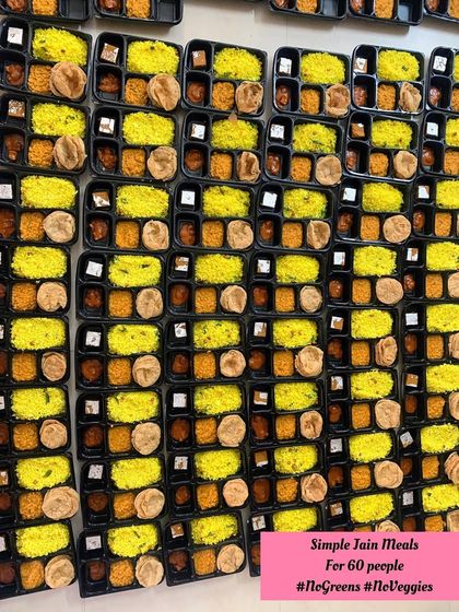 Catering to specific dietary needs is my specialty. Here are 60 simple Jain meals I prepared for a gathering, made with no greens and no root vegetables as requested by the client.