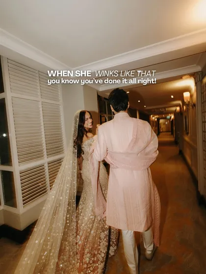 When she winks like that, you know you've done it all right. Love is in these small, spontaneous moments, and we cherish planning weddings that make them unforgettable.