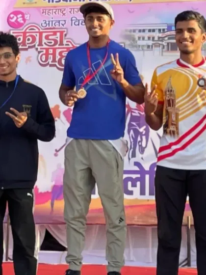 The podium is the goal. Here are three of my athletes after their stellar performance at the Maharashtra State Inter-University meet. Seeing them stand there with their medals is a testament to their hard work and our training system.