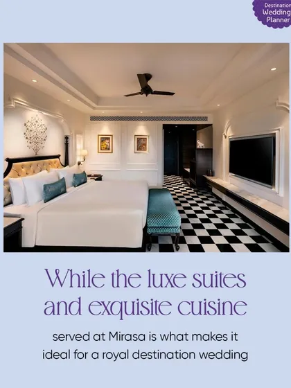 The luxe suites and exquisite cuisine served at Mirasa restaurant make Aurika, Udaipur an ideal choice for a royal destination wedding.