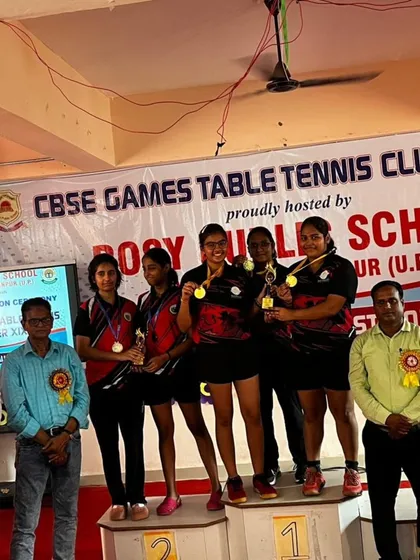 Another shot of our dominant girls' team celebrating their victory at the CBSE Cluster Championship.