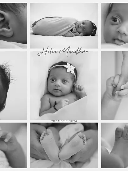 I am obsessed with the details. This newborn collage is dedicated to the tiny things you'll want to remember forever: the curve of an ear, the delicate fingers, and those perfect little feet. These are the details that tell the story of their first days.