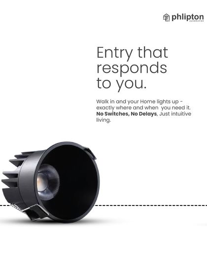 I create an entry that responds to you. This spotlight works with my system to light up exactly where and when you need it as you walk in. No switches, no delays, just intuitive living.