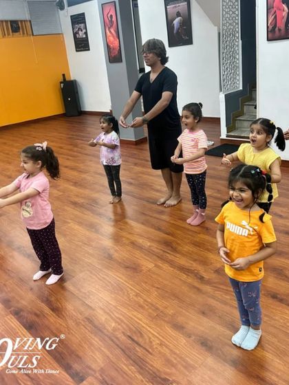 Our little dancers learning a new routine. We focus on simple, age-appropriate movements that are fun and easy to follow.