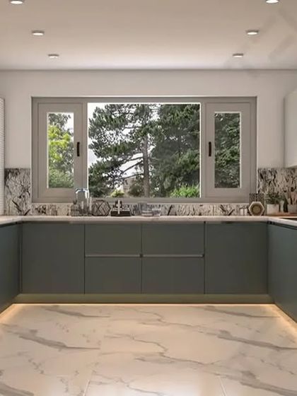 Modular Kitchen - Modular Home Interiors Efficient L-Shaped & U-Shaped Kitchens photo 13