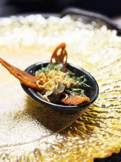 We love giving traditional dishes a modern twist. Our Peri Peri Crispy Lotus Stem Chaat is a crowd favourite, combining the addictive crunch of fried lotus root with a zesty, spicy kick for an unforgettable flavour explosion.