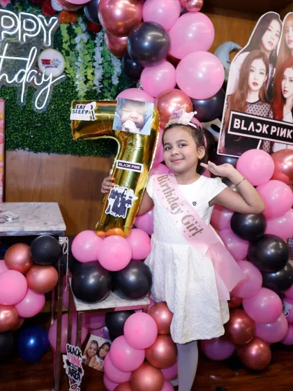 For the little K-Pop fan, this Blackpink theme was a showstopper. I can bring any modern and trendy theme to life for your child's special day.