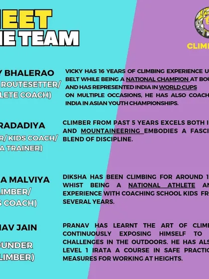 Meet the passionate climbers and certified experts who will guide you on your Himalayan adventure. Our team, including founder Pranav Jain, brings years of experience in climbing, coaching, and safety to ensure your trip is both thrilling and secure. We are not just guides; we are your partners in climbing, dedicated to helping you push your limits and create unforgettable memories on the rock.