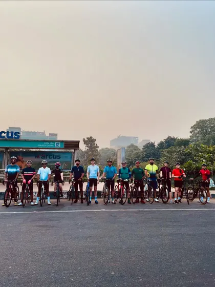 The group lined up for a photo, showcasing the diversity of our members.
