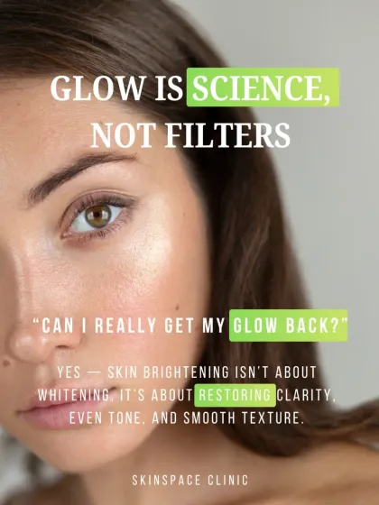 Getting your glow back is not about skin whitening. It's about restoring clarity, achieving an even tone, and smoothing texture. Real glow is science, not filters, and it's achievable with the right treatments.